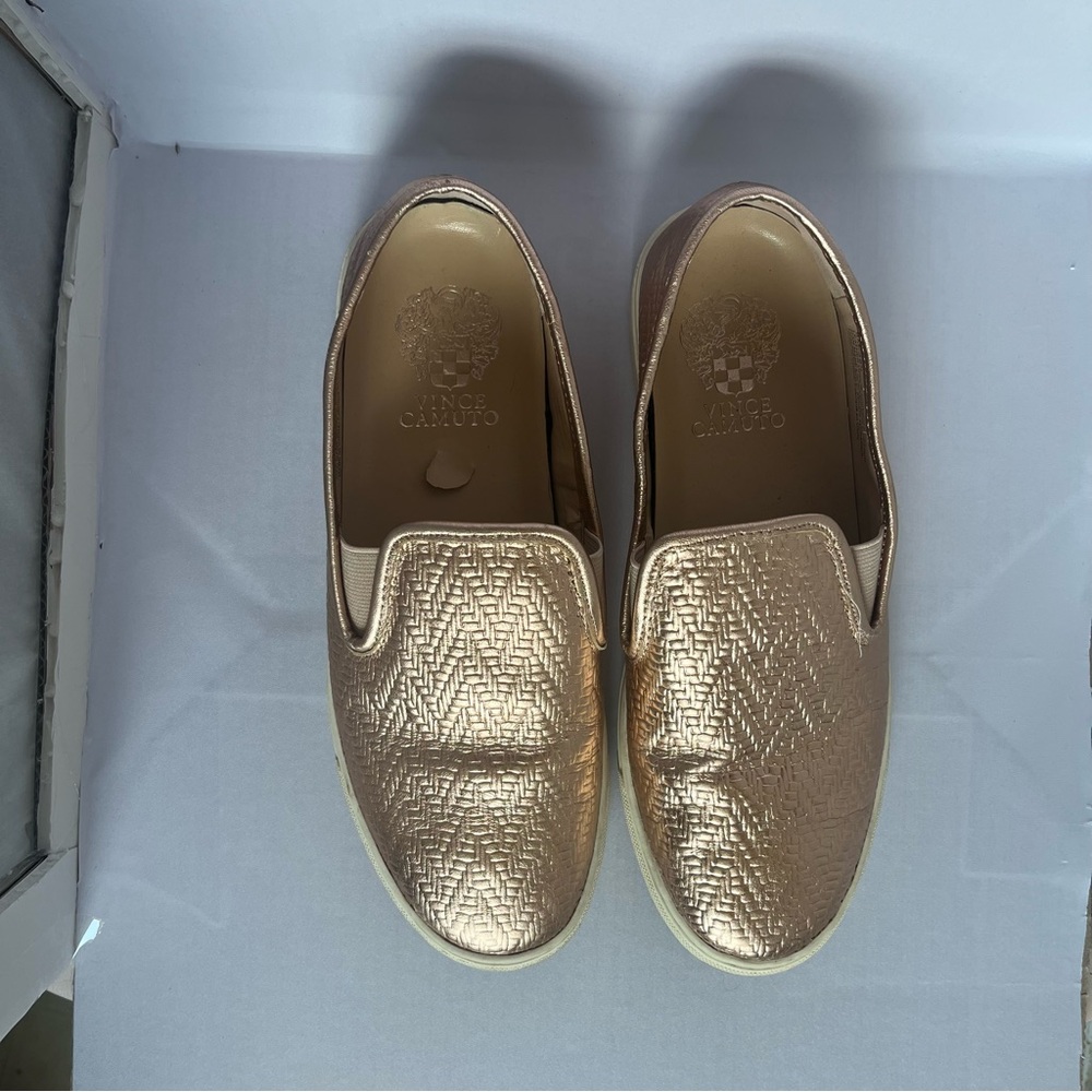 Vince Camuto Shimmering Gold Slip-On Loafers